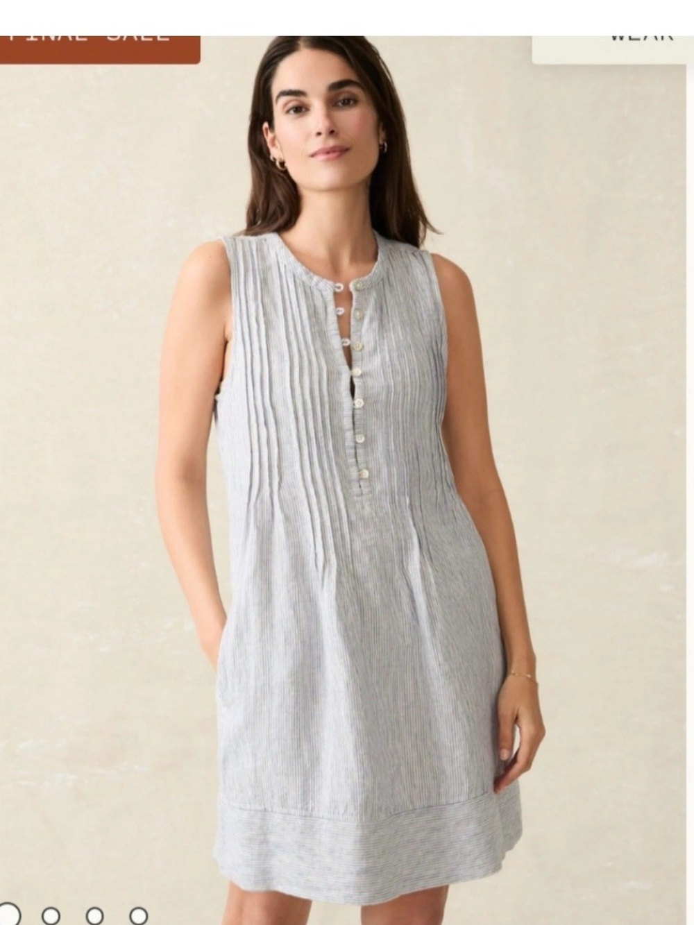 Faherty Isha blue and white on striped dress